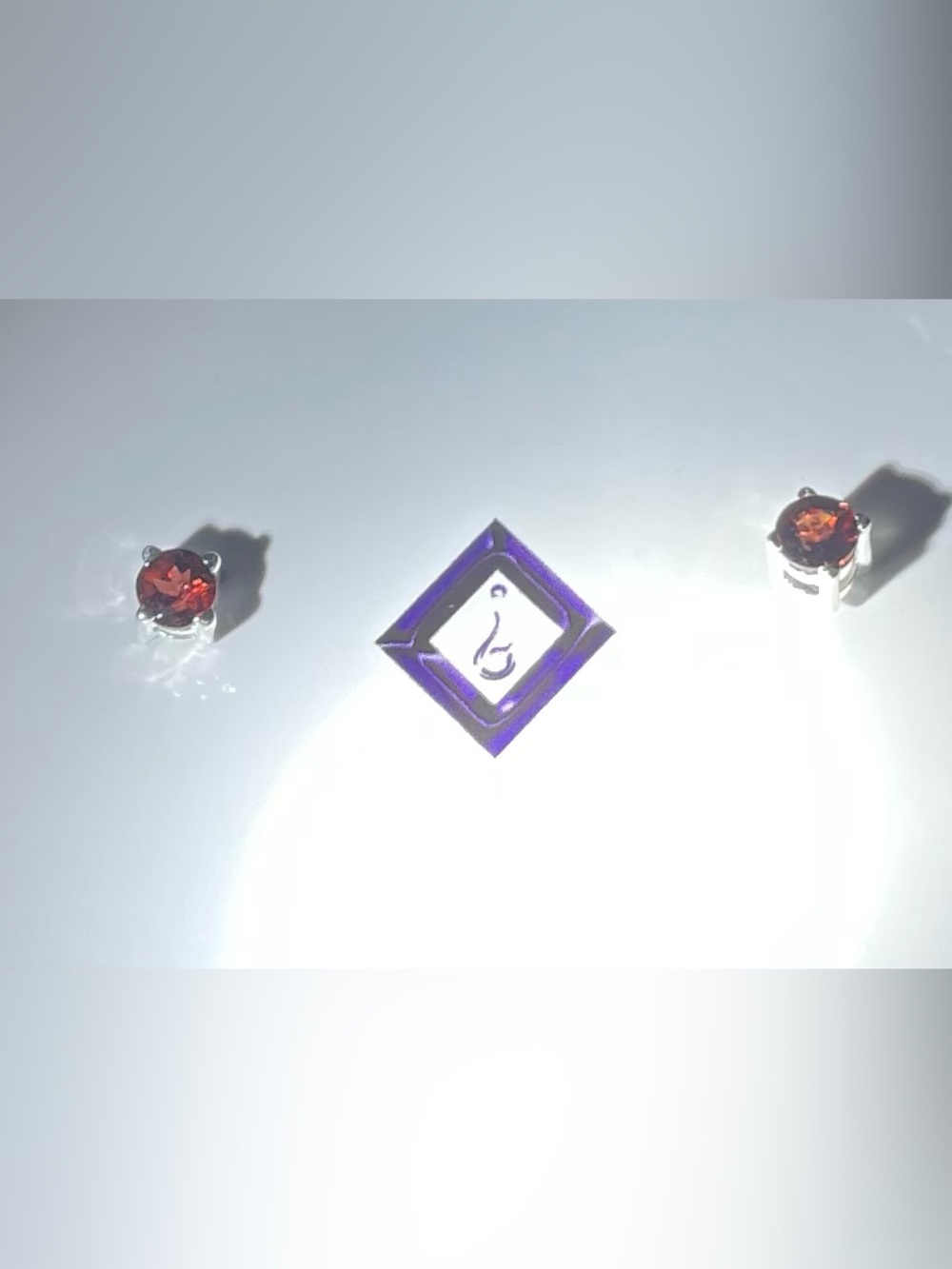 Garnet stud earrings small